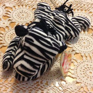 TY Beanie Babies Ziggy The Zebra 1995 Retired Black With White Stripes